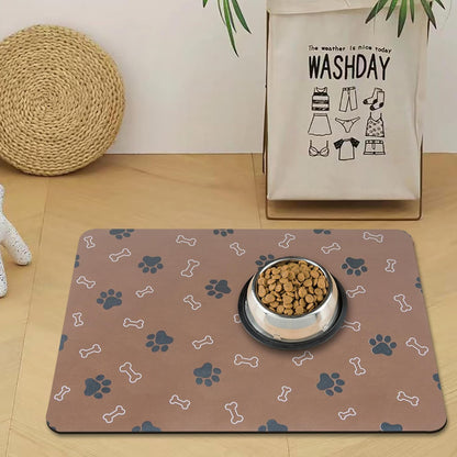 Pet Cat Dog Food Mat Non Slip Mat for Dog Water Bowl Mat Quick Dry Absorbent Cat Feeding Mat, 24 *