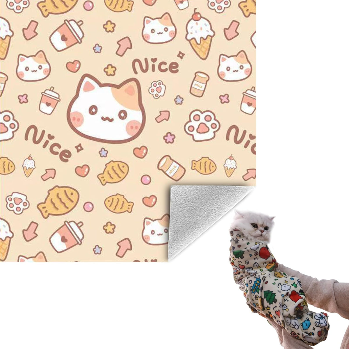 21.7" Grooming Wrap Cat Wrap for Cutting Nails Cat Restraint for Nail Clipping Cat Swaddle Wrap Cat