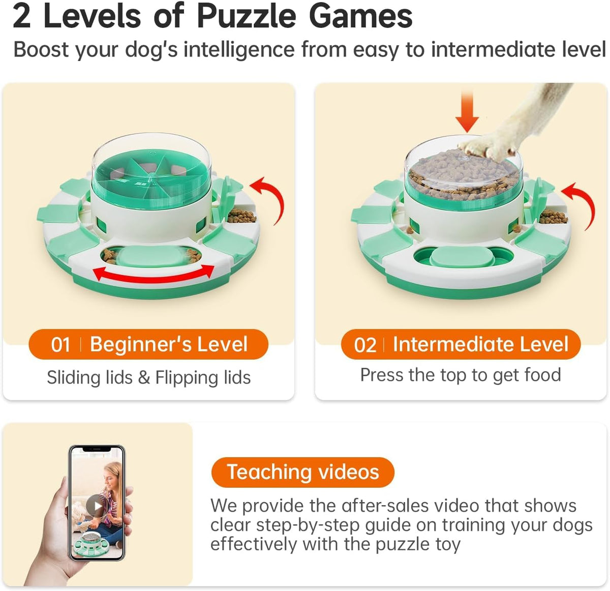 Potaroma Dog Puzzle Toy 2 Levels. Chosen for real quality, fits naturally into modern pet homes.