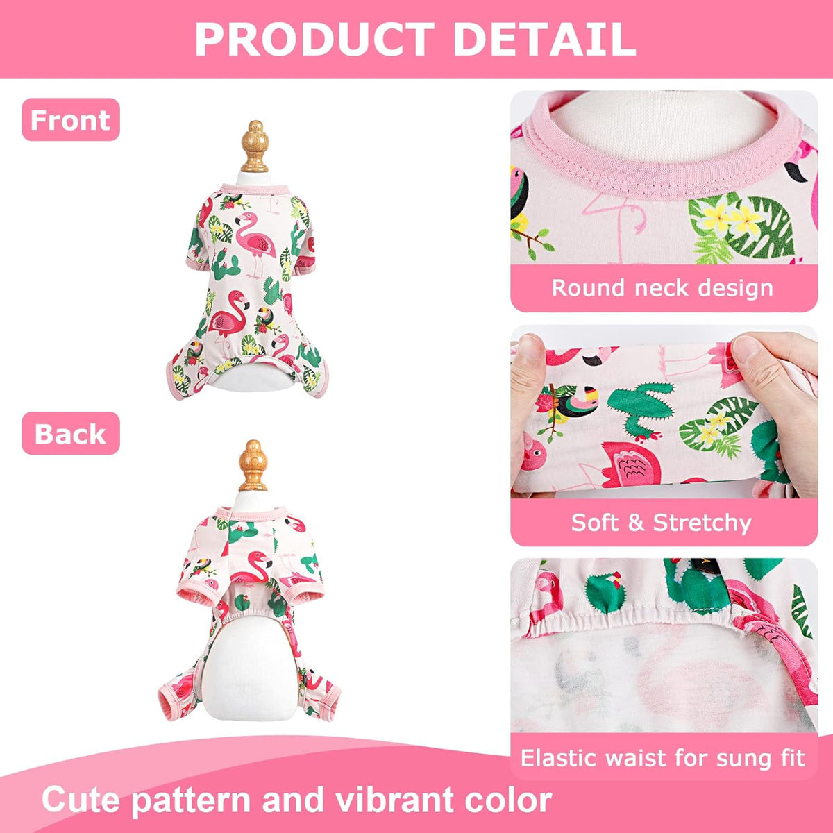 Dog Pajamas Pjs Summer Dog Clothes for Small Dogs Girl - Boy - Medium Size Dogs, Soft Stretchy