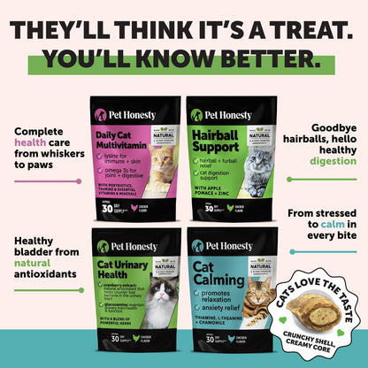 Cat Multivitamin Chews - Cat Treats for Health + Immune, Joint Support, Skin & Coat, and Digestion