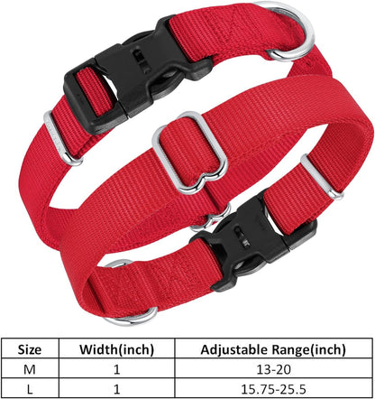 Mikivery Nylon Dog Collar with Quick Release Buckle Soft Adjustable Sturdy for Small Medium Large