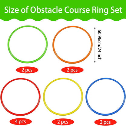 Libima Obstacle Course Ring Set Exercise Hoop Large Hoop Plastic Toys Playground Toys for