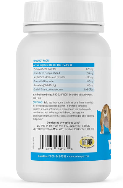 Vetnique Labs Glandex Dog Fiber Supplement Powder for Anal Glands with Pumpkin, Digestive Enzymes &
