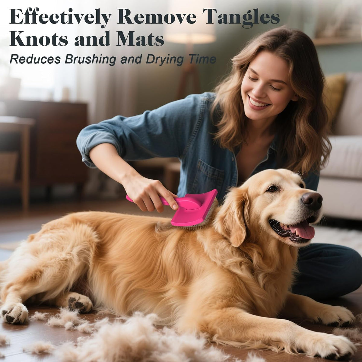 2PCS Slicker Brush for Dogs & Pet Comb,Professional Dog Grooming Brush