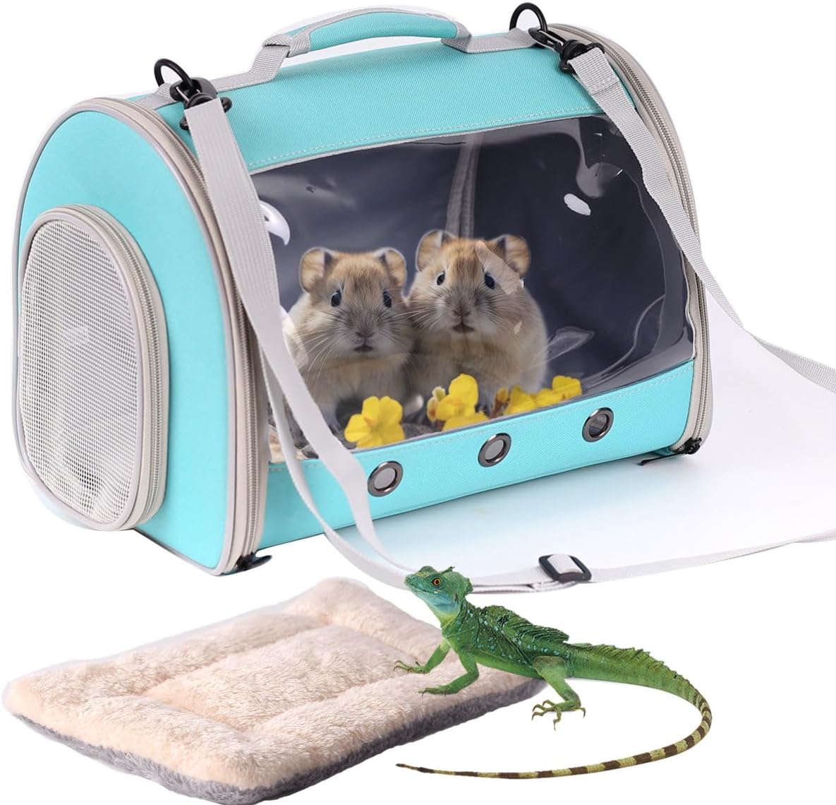 Bearded Dragon Travel Carrier Backpack,Lizard Backpack Carrier,Space Capsule Clear Bubble Window