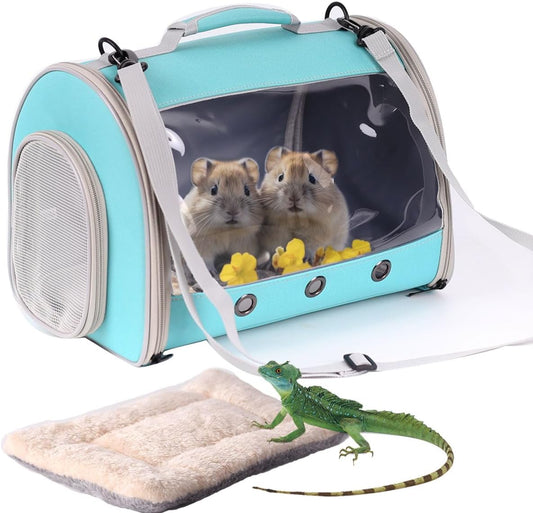 Bearded Dragon Travel Carrier Backpack,Lizard Backpack Carrier,Space Capsule Clear Bubble Window