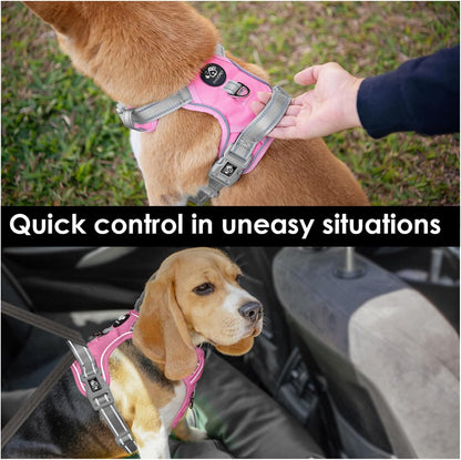 PHOEPET No Pull Dog Harness, Unique Colors Reflective Adjustable Dog Vest, with Soft Training