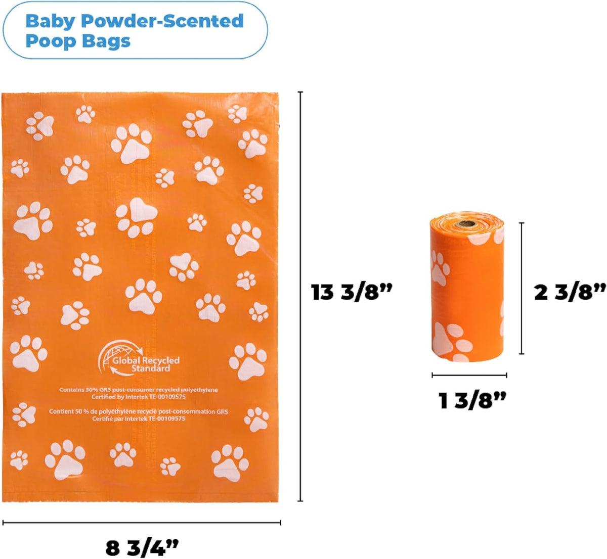 Best Pet Supplies Poop Bags for Dogs, 50% Post-Consumer Recycled Content dog waste bags on rolls