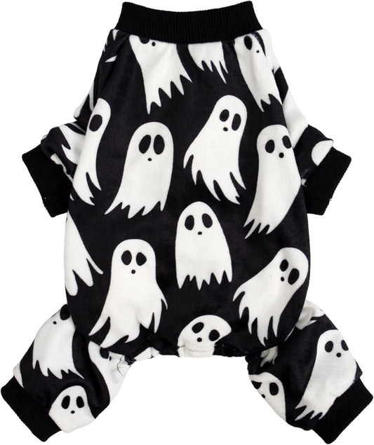 Fitwarm Halloween Ghost Dog Pajamas, Funny Halloween Costumes for Dogs, Fleece Dog Onesie with