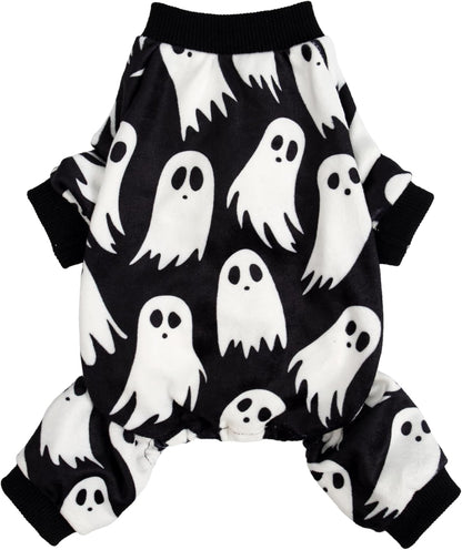 Fitwarm Halloween Ghost Dog Pajamas, Funny Halloween Costumes for Dogs, Fleece Dog Onesie with