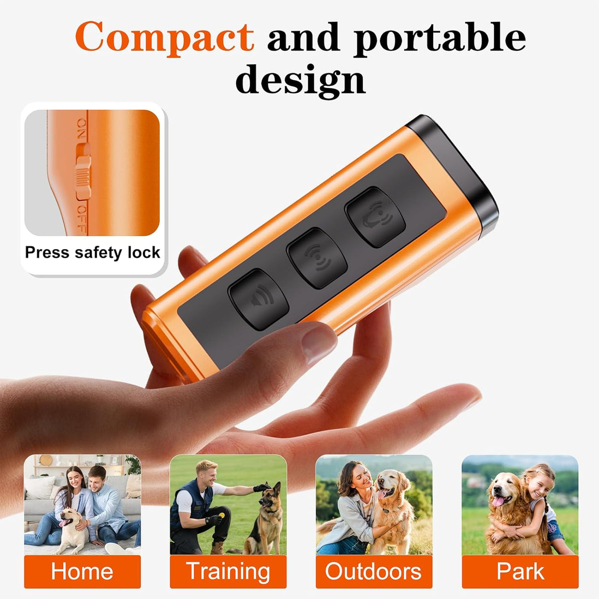 2 Pack Dog Bark Deterrent Devices Rechargeable Anti-Barking Device for Dogs 50ft Long Range