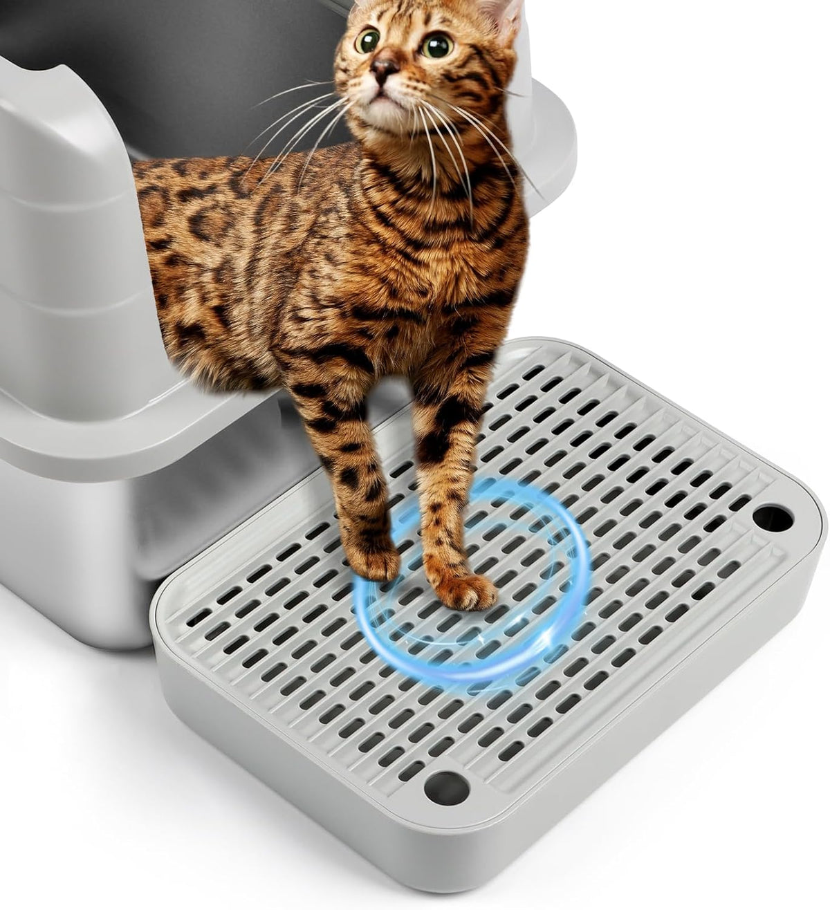 Cat Litter Box Ramp Mat with Filter Function, Cat Step Pedal Stool for Self-Cleaning Litter Box