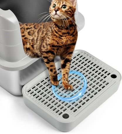 Cat Litter Box Ramp Mat with Filter Function, Cat Step Pedal Stool for Self-Cleaning Litter Box