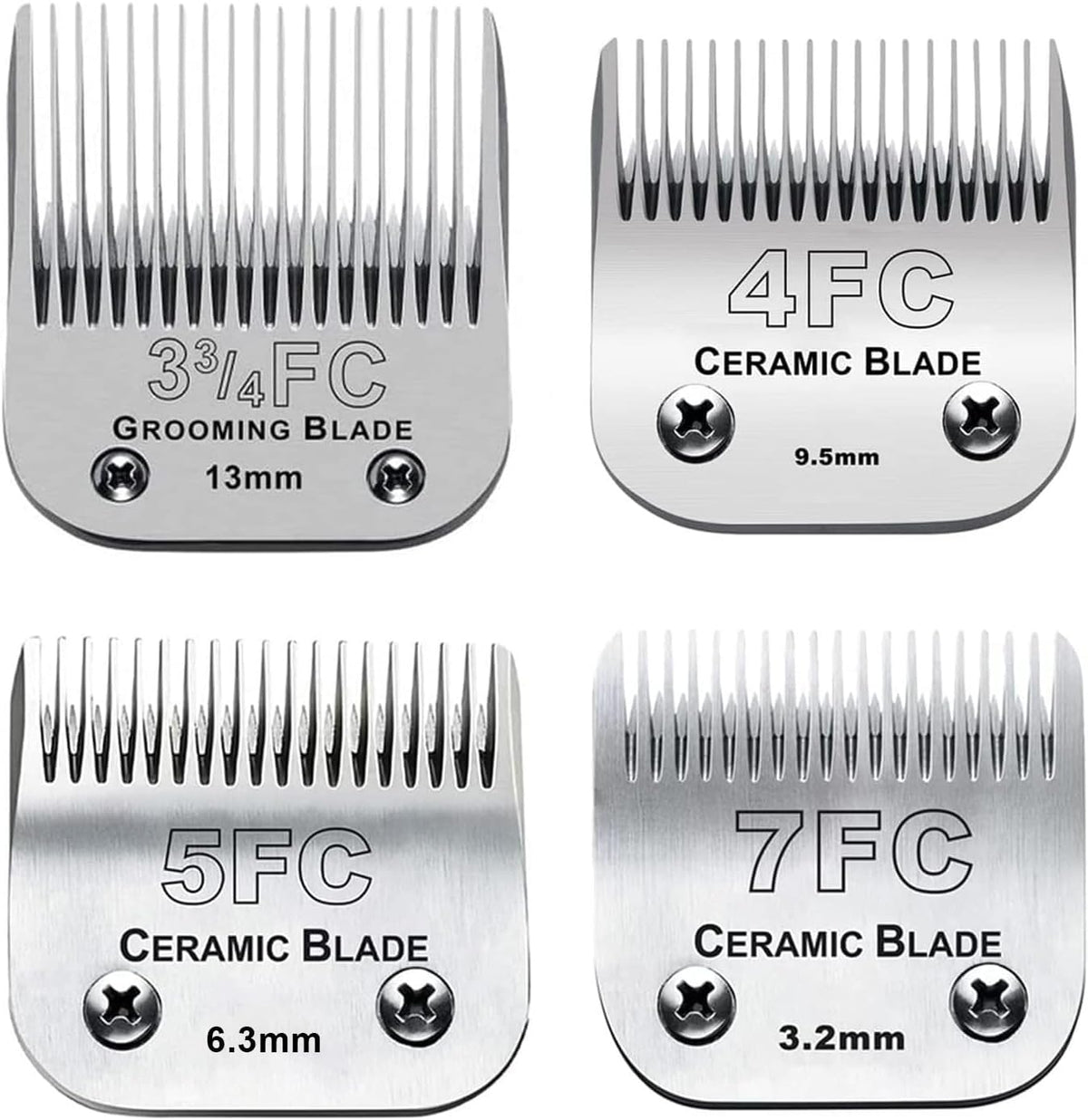 4PACK Dog Grooming Clipper Replacement Blades Compatible with Andis Pet Clipper/Oster A5/Wahl KM