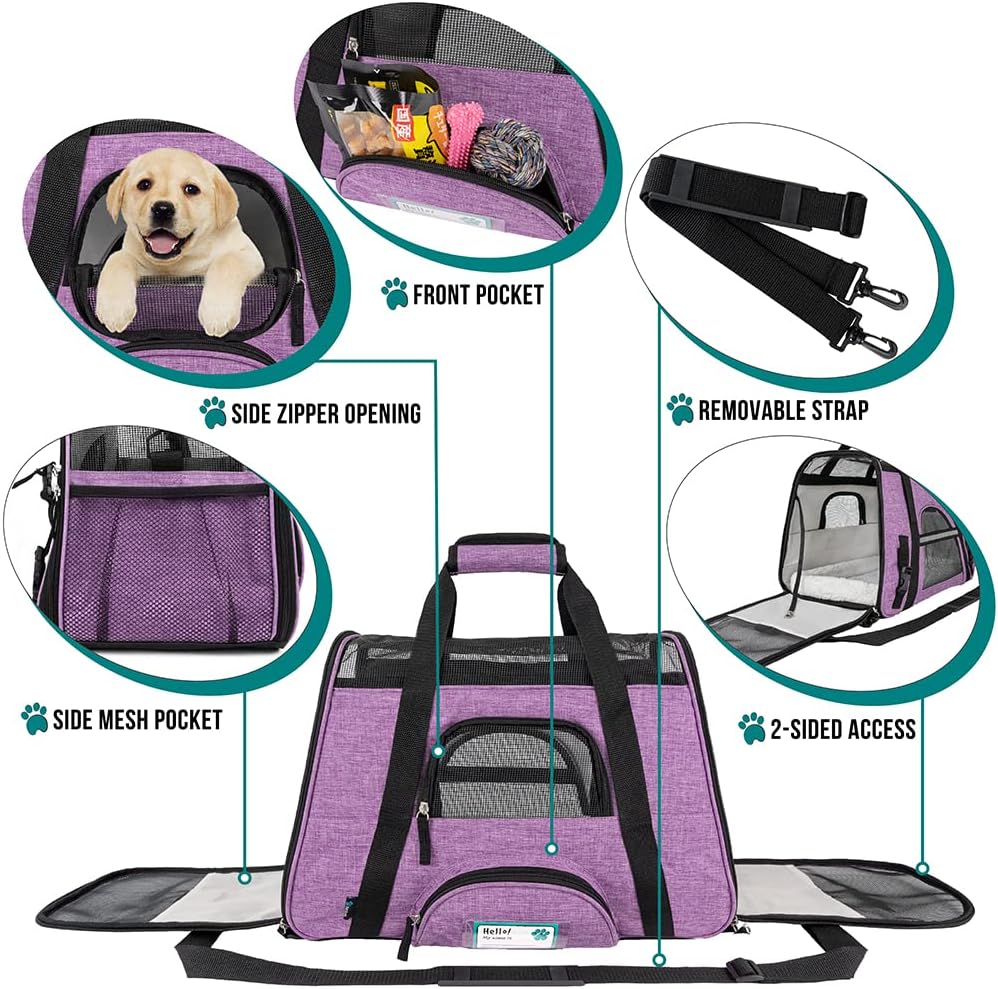 PetAmi Airline Approved Pet Carrier for Cat, Soft Sided Dog Carrier for Small Dog, Cat Travel