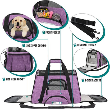 PetAmi Airline Approved Pet Carrier for Cat, Soft Sided Dog Carrier for Small Dog, Cat Travel