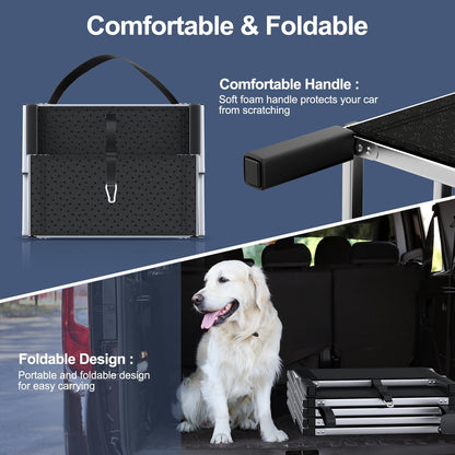 Extra Wide Dog Stairs for Large Dogs, Foldable Dog Ramp for Car with Non-Slip Surface, Dogs Stairs