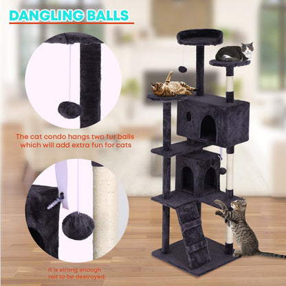 FDW Cat Tree 70in Cat Tower Multi-Level Durable Cat Scratching Post & Cozy Fun Cat Jumping Platform