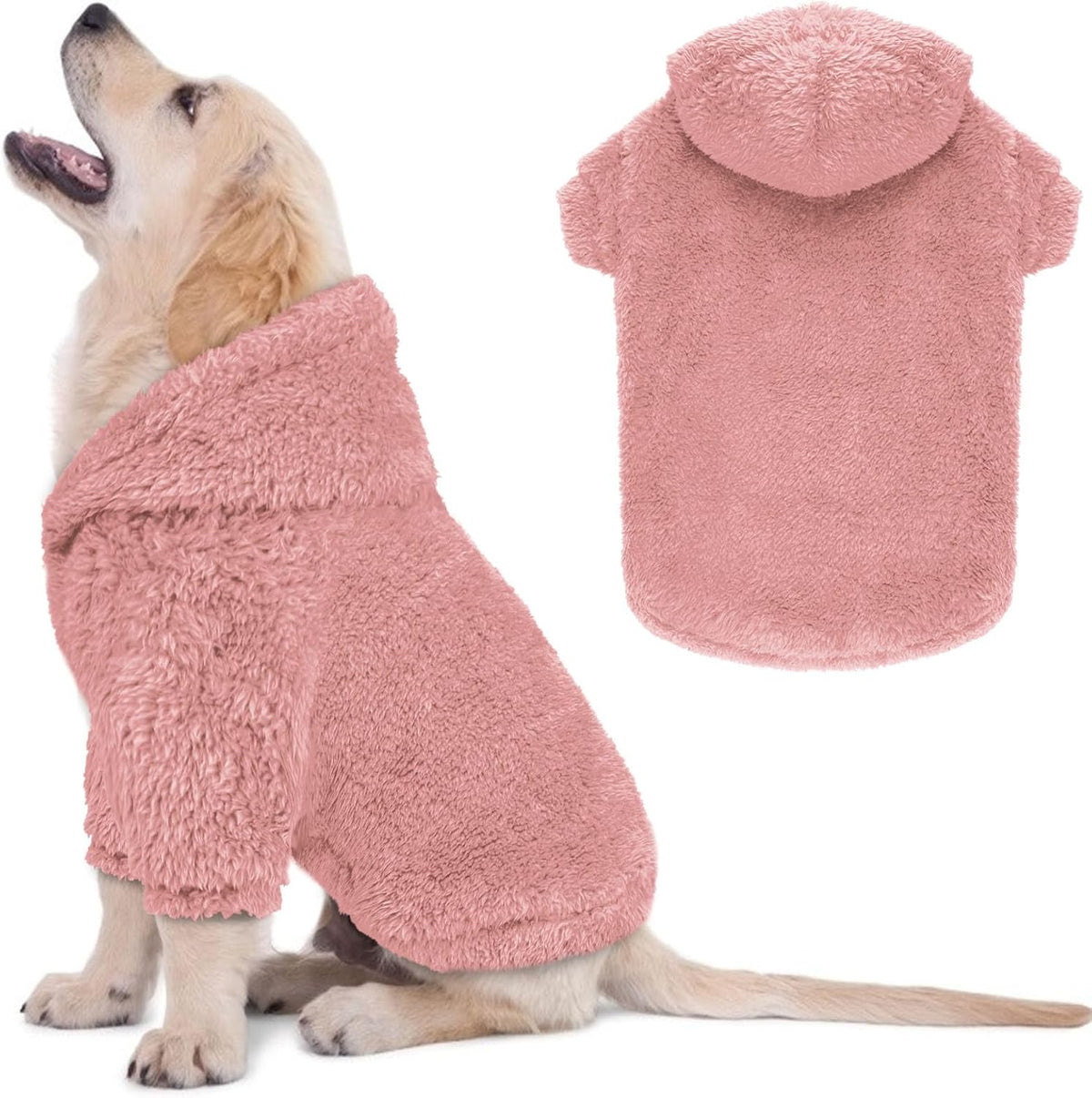 Fuzzy Dog Sweaters for Small Dogs Dog Hoodie Soft Double-Sided Plush Fleece Sweater Clothes Coats