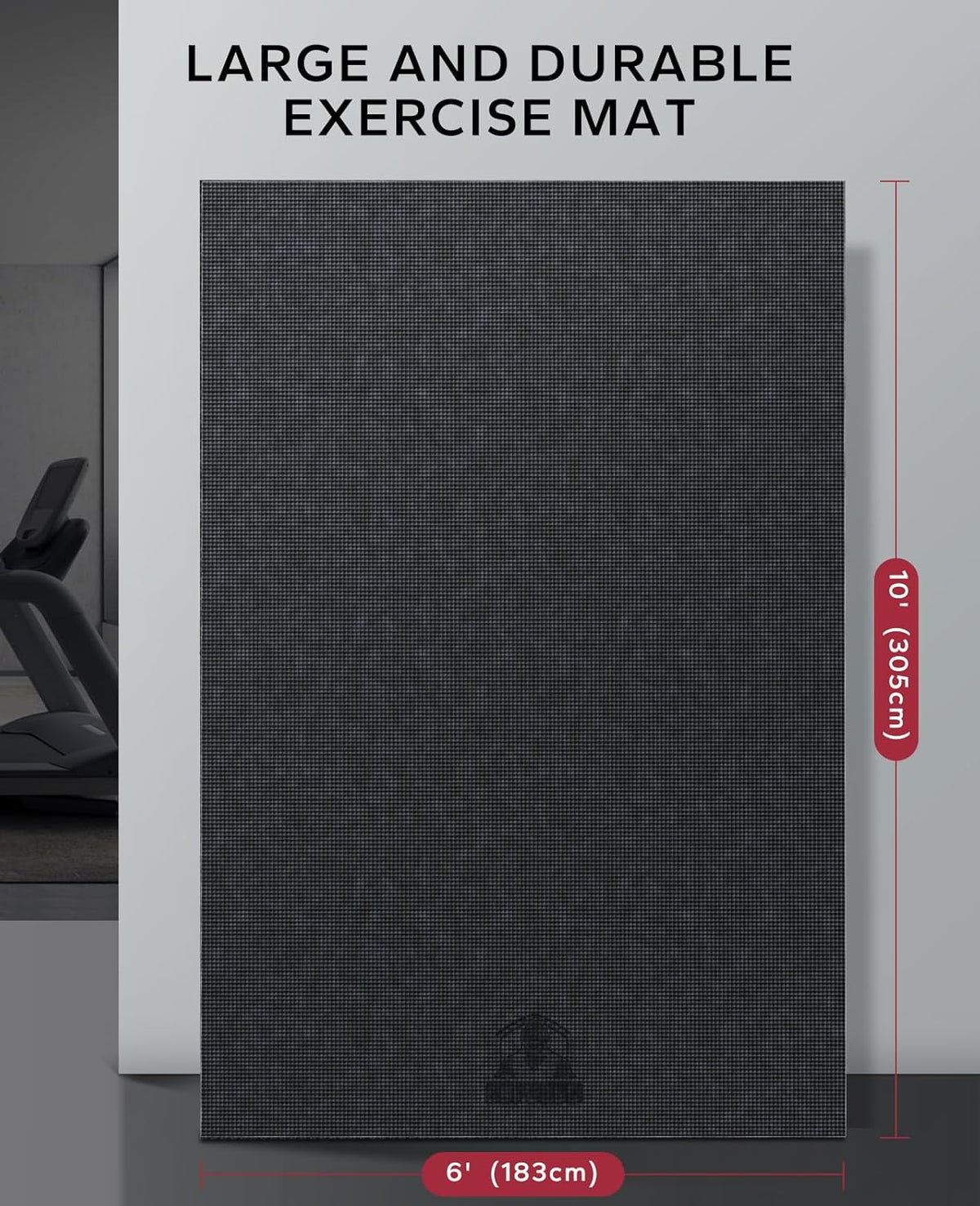 HAPBEAR Extra Large Exercise Mat-7'x5'/6'x8'/6'x9'/6'x10'/6'x12'x8mm(1/3 inch),Non-Slip, Ultra