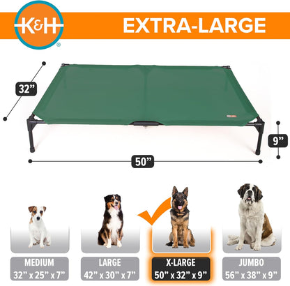 K&H Pet Products Outdoor Elevated Dog Cot, Cooling Raised Bed with Waterproof Breathable Mesh for