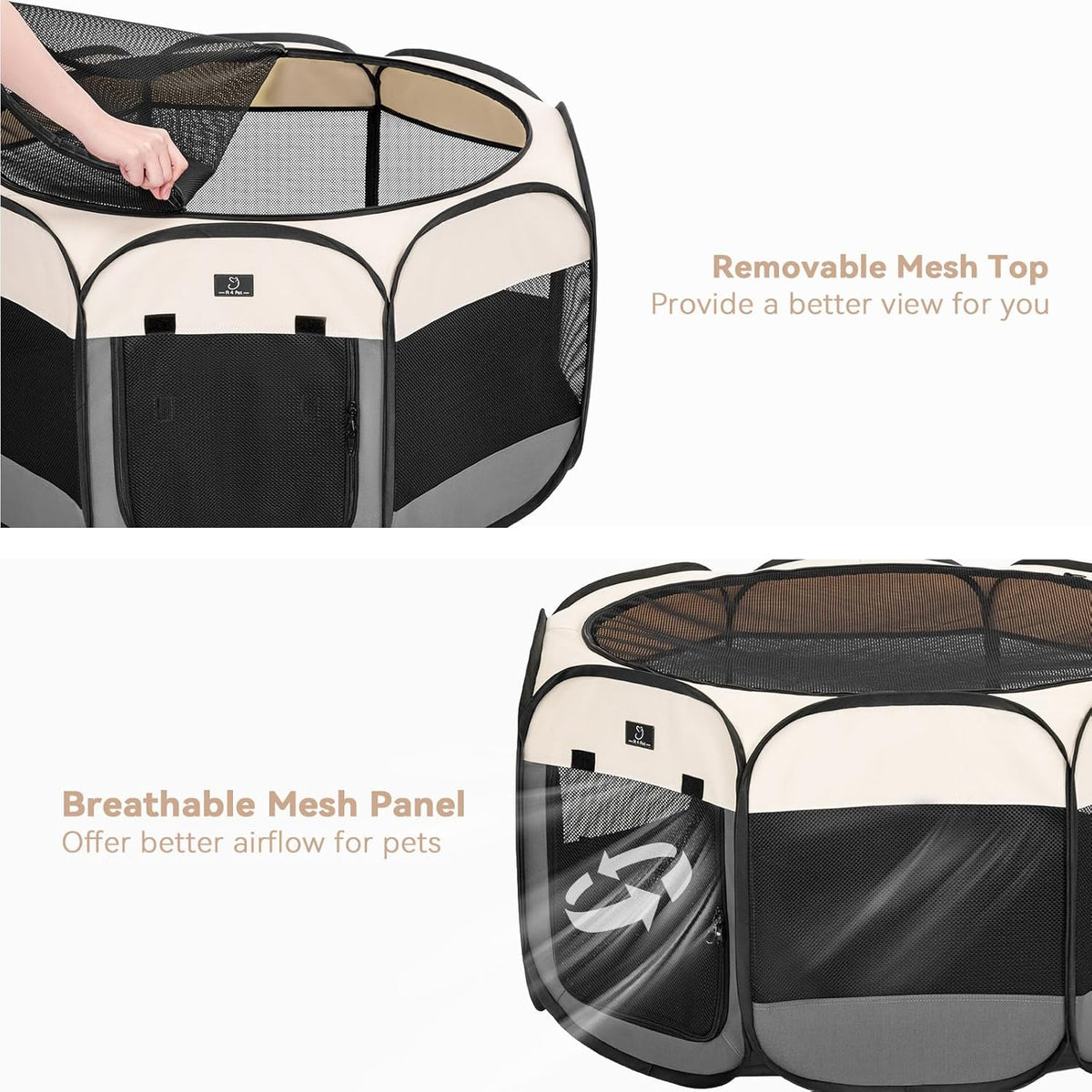 A4Pet Cat Playpen, 39.5” Pop Up Dog Playpen with Bowl, Suitable for Puppies, Kittens, and Small