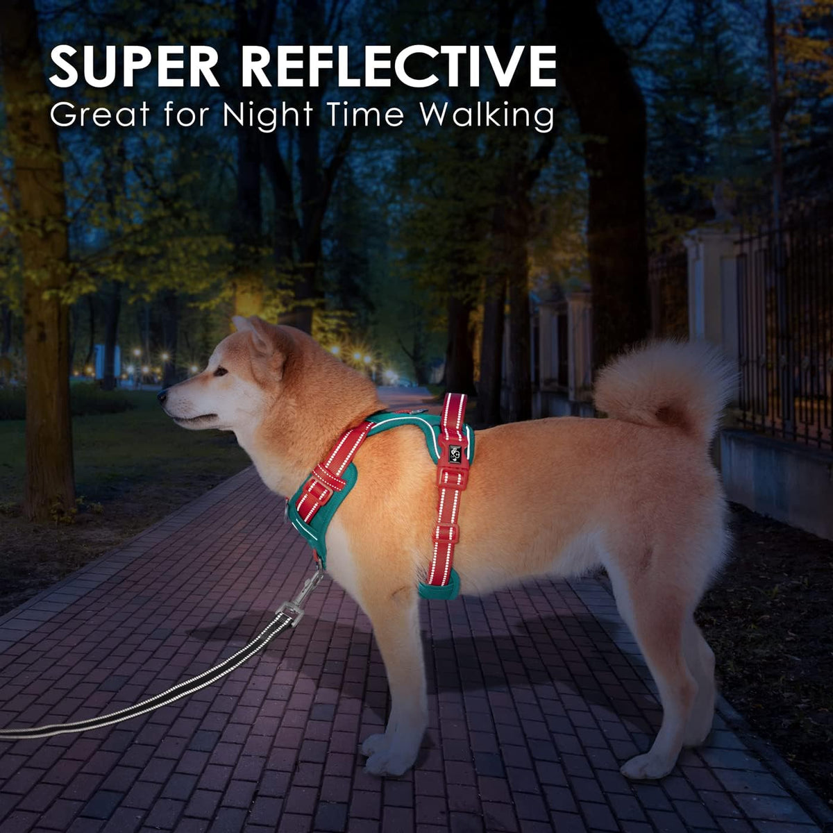 PHOEPET No Pull Dog Harness, Unique Colors Reflective Adjustable Dog Vest, with Soft Training