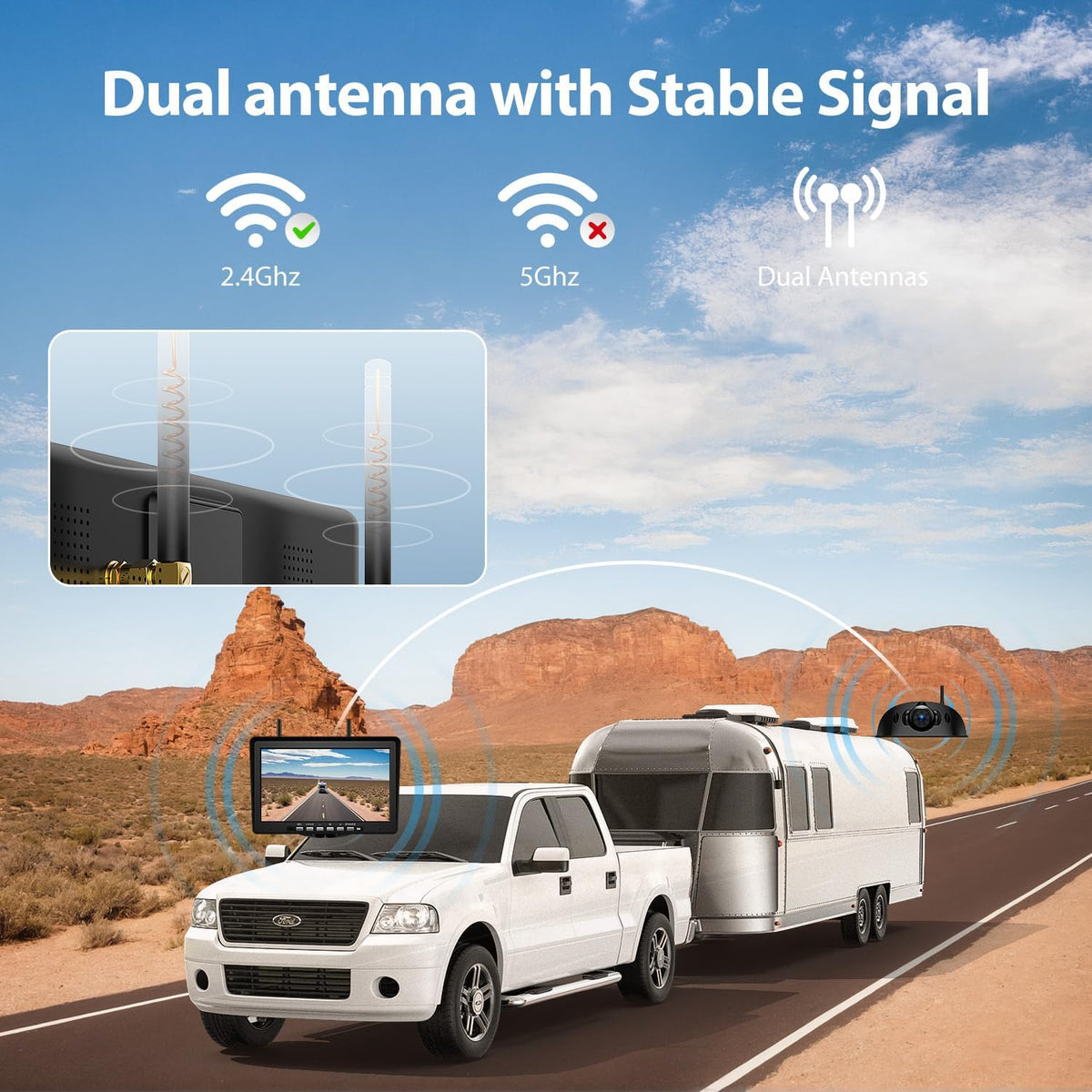 10.1" RV Backup Camera Wireless System Plug and Play, Pre-Wired for Furrion RV Trailer Camper