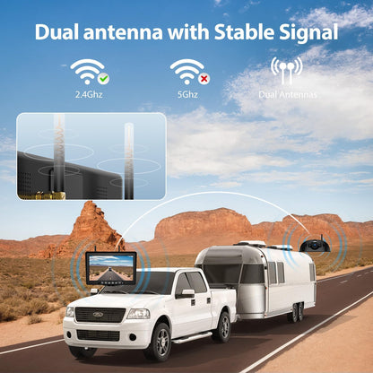 10.1" RV Backup Camera Wireless System Plug and Play, Pre-Wired for Furrion RV Trailer Camper