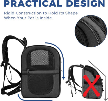 Apollo Walker Dog & Cat Carrier Backpack for 4-15lb Pets - Ventilated Safe Design with Padded Back