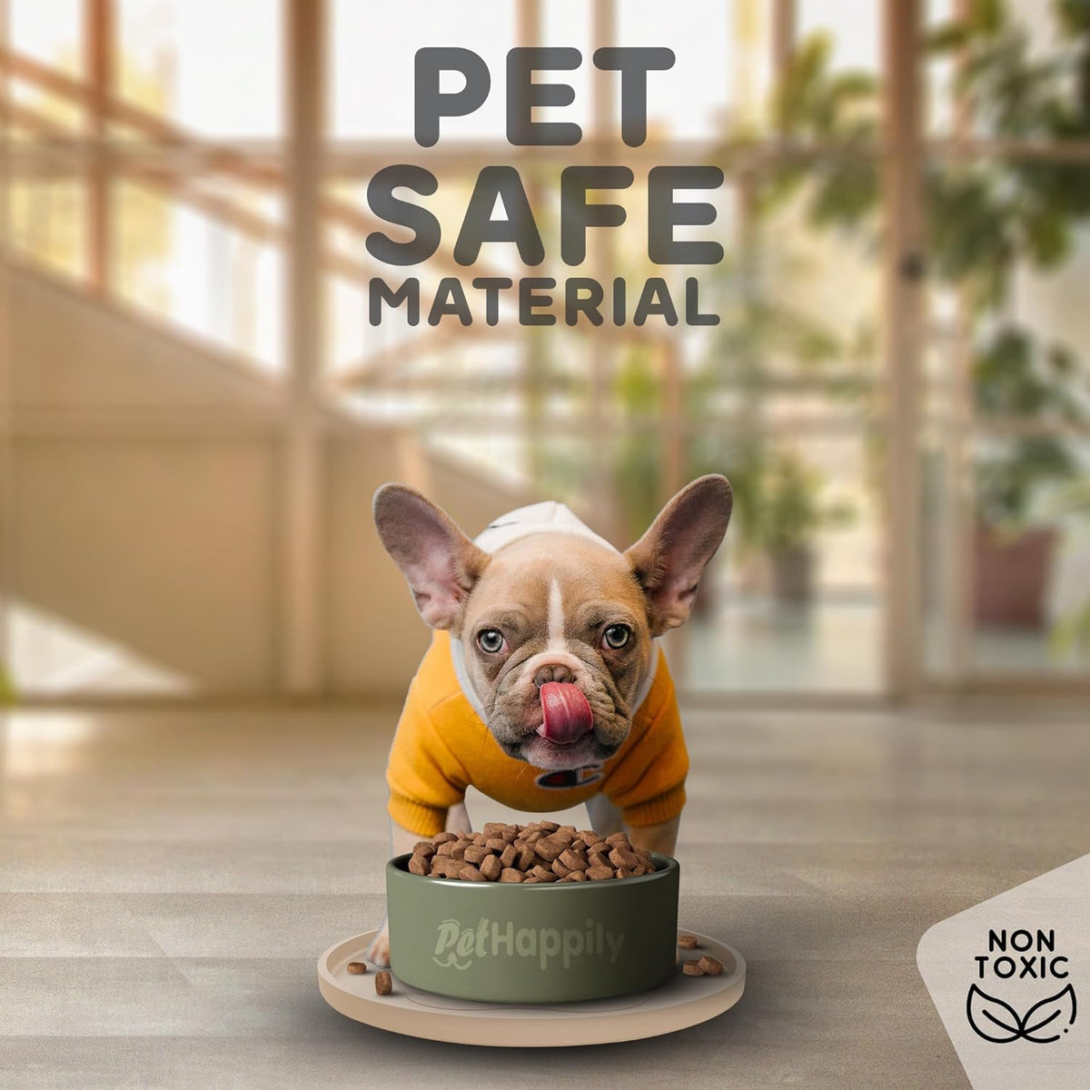 Dog Food Mat Round 10" - Raised Edges Dogs Mat for Food and Water Prevent Spill, Waterproof Cat