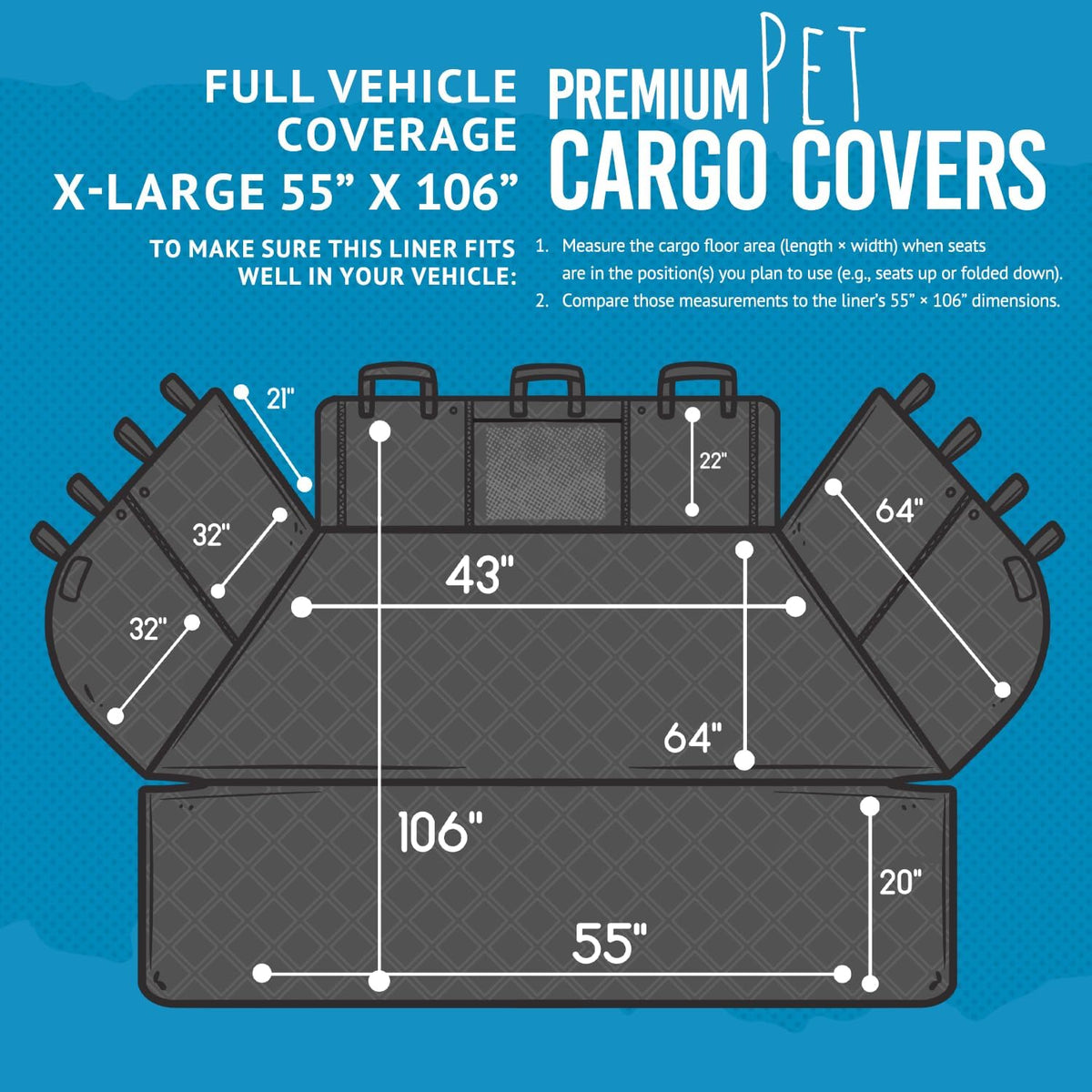 Bulldogology Cargo Liner for SUV - Heavy Duty Pet Trunk Liner Cargo Cover - Waterproof Cargo Cover