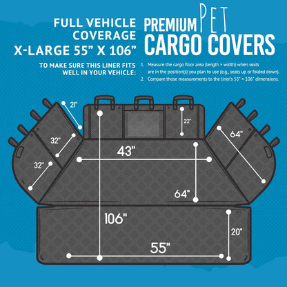 Bulldogology Cargo Liner for SUV - Heavy Duty Pet Trunk Liner Cargo Cover - Waterproof Cargo Cover
