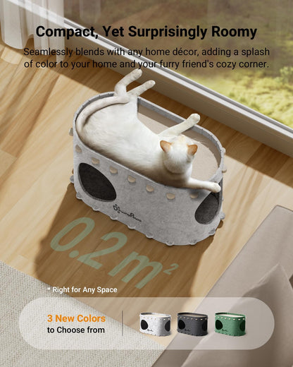 DownyPaws Cat House for Indoor Cats, Cat Bed Cave for Multiple & Large Cats Up to 22 Lbs, Scratch