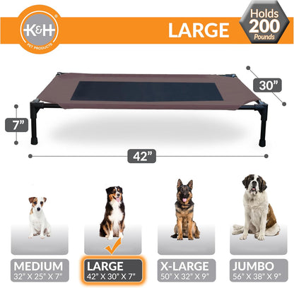 K&H Pet Products Outdoor Elevated Dog Cot, Breathable Cooling Elevated Cot Hammock Pet Bed for