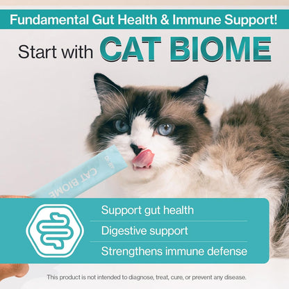 Dr.by CAT BIOME Cat Probiotics - Digestive & Gut Support for Cats, Diarrhea Relief, Immunity