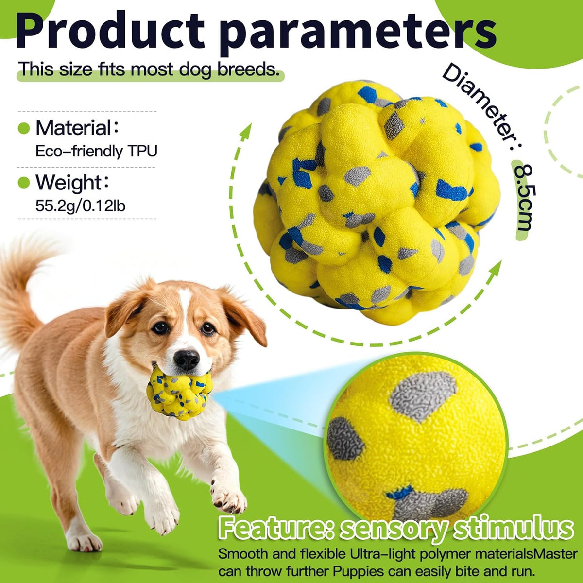Upgrade Dog Balls Interactive Toys for Aggressive Chewers, Indestructible Tennis Durable Bouncy for