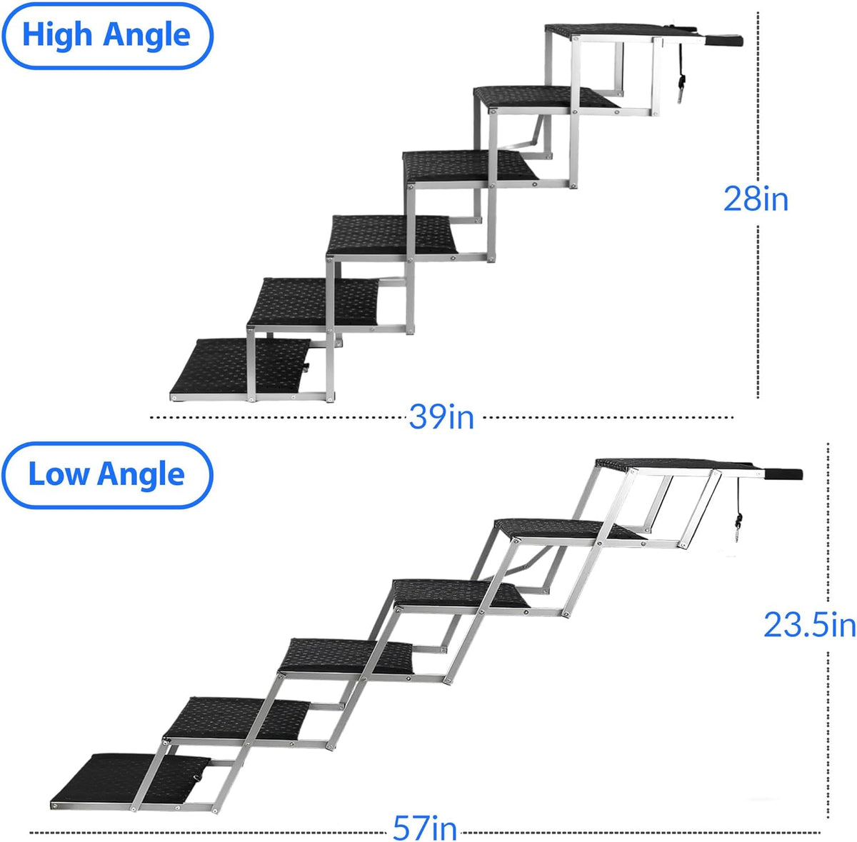Niubya Dog Ramps for Cars, Portable Folding Dog Stairs for Cars, SUV, Trucks, Lightweight Pet Ramp