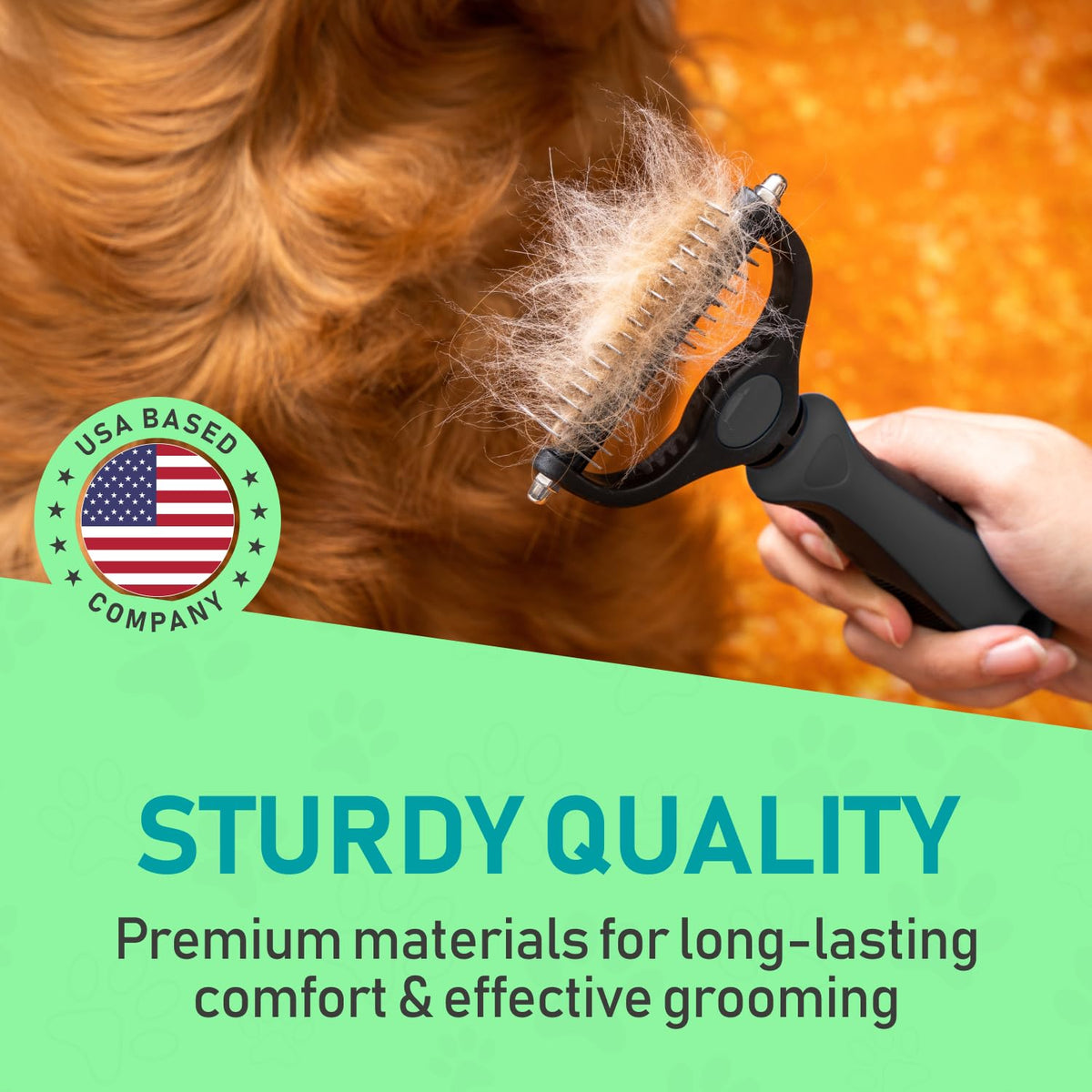 Maxpower Planet Pet Grooming Brush - Double Sided Undercoat Rake for Dogs and Cats, Extra Wide