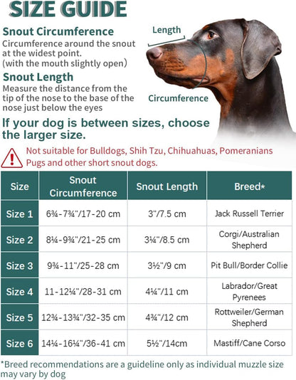 BARKLESS Dog Muzzle, Soft Basket Silicone Muzzle for Dogs to Prevent Biting and Chewing, Breathable