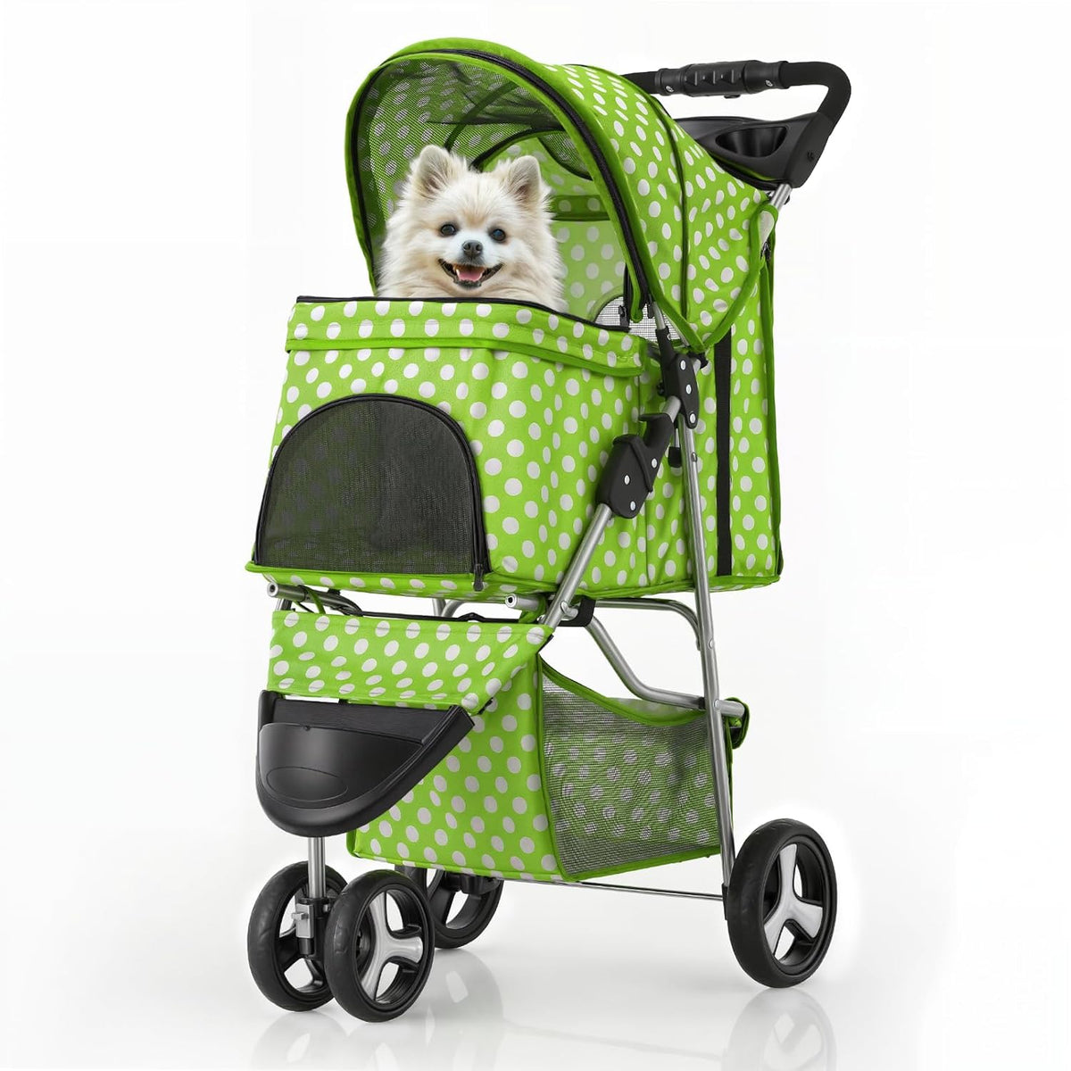 MoNiBloom 3 Wheels Pet Dog Cat Stroller for Small Medium Dogs Cats, Foldable Jogger Stroller