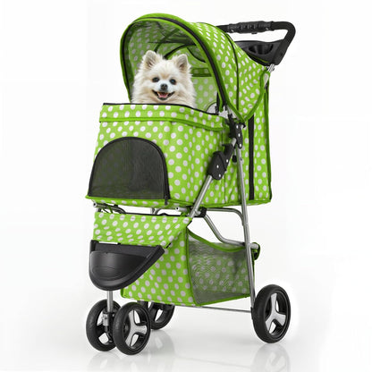 MoNiBloom 3 Wheels Pet Dog Cat Stroller for Small Medium Dogs Cats, Foldable Jogger Stroller