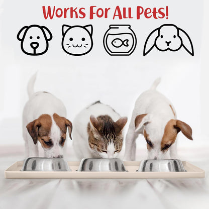 DogBuddy Waterproof Dog Food Mat with Raised Edge, Silicone - Nonslip Pet Feeding Mat for Floors