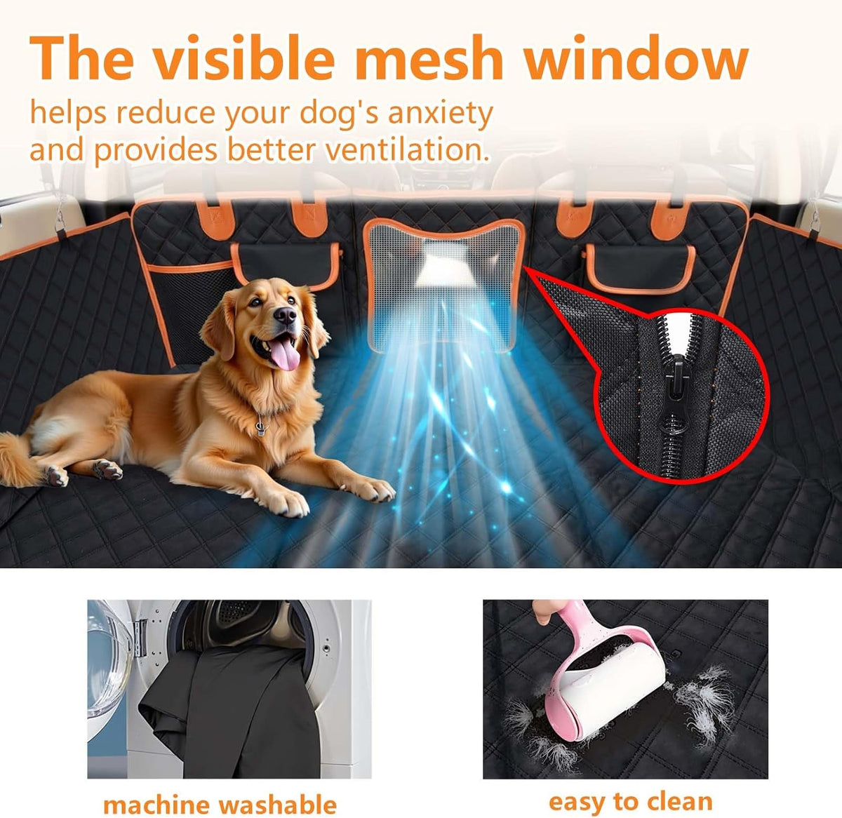 Back Seat Extender for Dogs,Dog Car Seat Cover for Back Seat with Hard Bottom Holds 500 lbs,Car