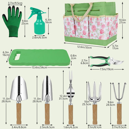 Garden Tool Set,10 Piece Garden Kit,Heavy Duty Stainless Steel Gardening Hand Tools with Durable