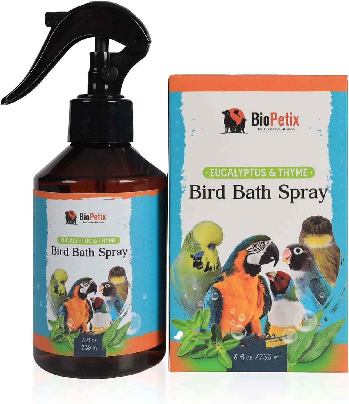 Eucalyptus and Thyme Extract Bird Bath Spray I Special Herbal Formula for Vibrant and Healthy