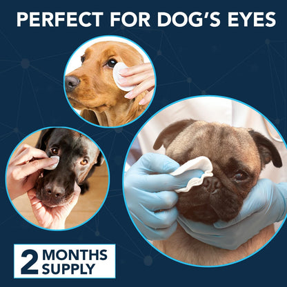 NOVEHA 100PCs Dog Eye Wipes - Tear Stain Remover for Dogs - Formulated with Chamomile and Aloe to