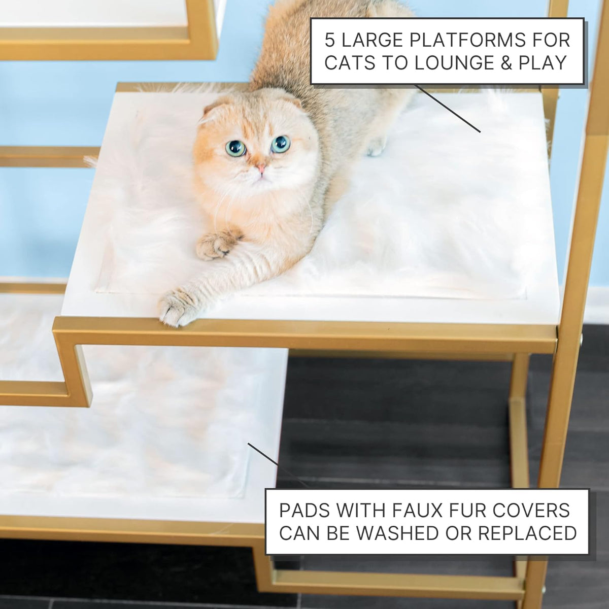The Refined Feline Metropolitan Cat Condo, Modern Furniture for Multiple Cats, Stepped Platforms