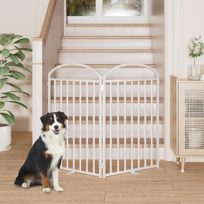2 Panles Full Matel Freestanding Dog Gates with Door, 48"Extra Wide 36"Tall Free Standing Dog Pet